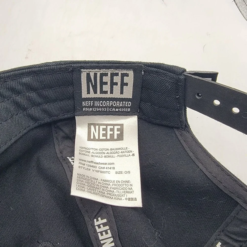 Neff Braving The Elements Skate Streetwear Black White Snapback Baseball Cap Hat_8